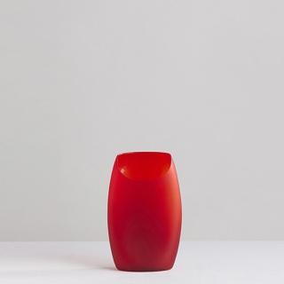 【3,co】玻璃月型口扁平花器-紅(8號)