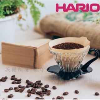 【HARIO】V60 耐熱玻璃濾杯及無漂白濾紙100張(1-2人份)