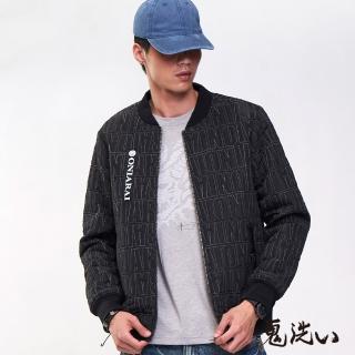 【BLUE WAY】藝術字母鋪棉棒球外套- 鬼洗