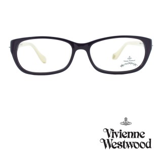 【Vivienne Westwood】光學鏡框前衛雙色造型英倫風-暗紫/象牙白-AN261 04(暗紫/象牙白-AN261 04)