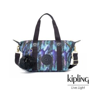 【KIPLING】渲染潑墨金點印花手提側背包-ART MINI
