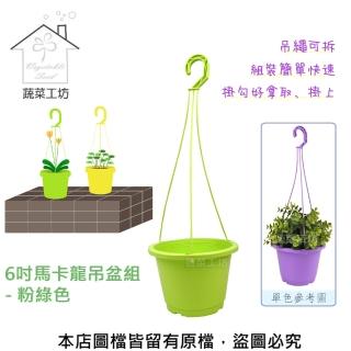 【蔬菜工坊】6吋馬卡龍吊盆組 - 粉綠色