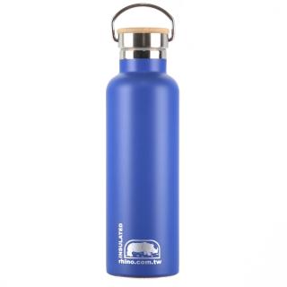 【犀牛RHINO】Vacuum Bottle雙層不鏽鋼保溫水壺750ml-莓藍(竹片蓋)