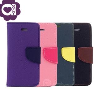 Apple iPhone XR 6.1吋馬卡龍雙色支架式手機皮套 磁吸扣帶側掀皮套 藍粉黑棕紫多色可選