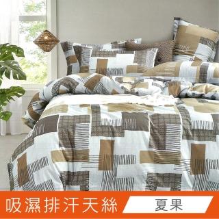【Indian】天絲抗菌吸濕排汗五件式雙人加大床罩組-夏果(專利天絲吸濕排汗)