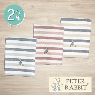 【PETER RABBIT 比得兔】紗布精繡浴巾2件組(高質感精品)