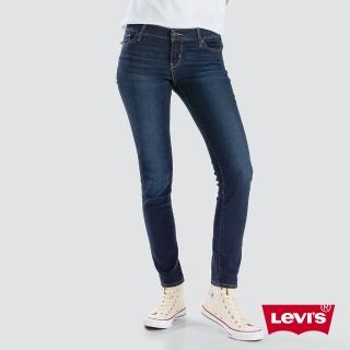 【LEVIS】女款 711 中腰緊身窄管牛仔褲 / 深藍微刷白 / 彈性布料