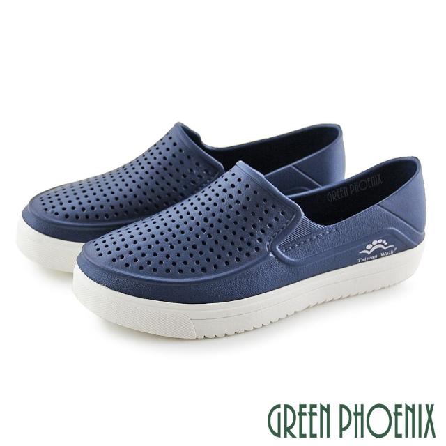 【GREEN PHOENIX 波兒德】男鞋 洞洞鞋 雨鞋 防水 水鞋 休閒鞋 便鞋 輕量(藍色、白色、黑色/39-44)