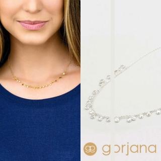 【GORJANA】美國品牌 CHLOE MINI 鑲18K白金 圓形錢幣項鍊 優雅多墜設計(優雅多墜設計)