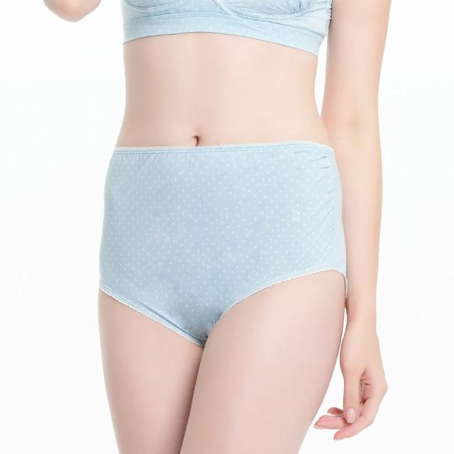 【Gennies 奇妮】孕婦內褲 愛俏Mi Meryl紗高透氣高腰內褲(清水藍)