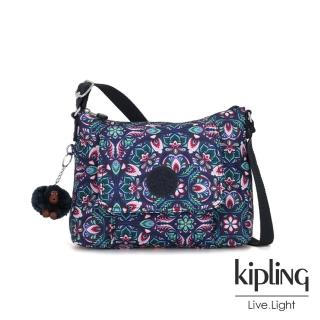 【KIPLING】熱帶萬花筒印花掀蓋側背包-ELEANOR
