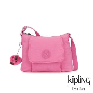 【KIPLING】甜美糖果粉掀蓋側背包-ELEANOR