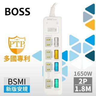 【BOSS】5開4插2P高溫斷電延長線-1.8米