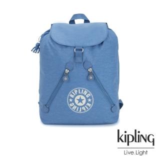 【KIPLING】致敬經典復古天藍色抽繩束口後背包-FUNDAMENTAL NC