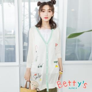 【betty’s 貝蒂思】夏日風透膚七分袖針織罩衫(白色)