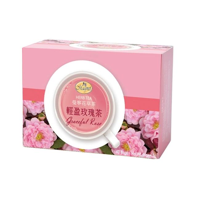【曼寧】花草茶包量販盒1.5g-2gx40入x1盒(玫瑰蜜桃果茶/康福茶/洋甘菊茶/薰衣草茶/輕盈玫瑰茶)
