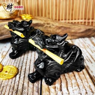 【財神小舖】鎮守財富-黑曜石貔貅擺件/一對/鎮宅光明/招財護身(含開光)
