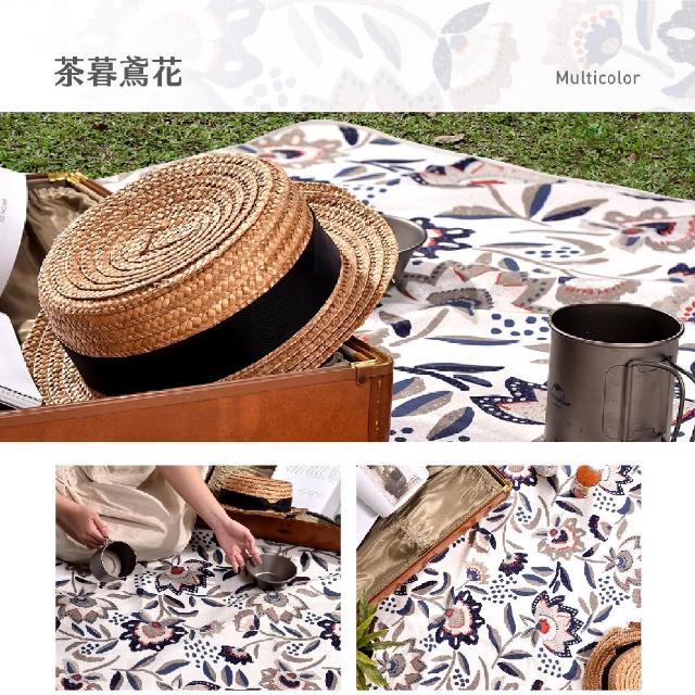【OUTSY】台灣製獨家花色點點綁帶輕量野餐墊(台灣製多色可選)