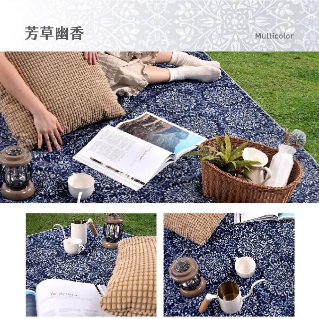【OUTSY】台灣製獨家花色點點綁帶輕量野餐墊(台灣製多色可選)