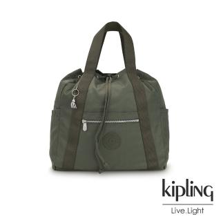 【KIPLING】歐風卡其墨綠兩用側背後背包-大-ART BACKPACK M