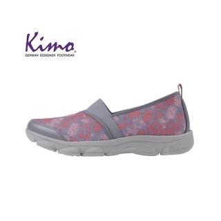 【Kimo】豹紋風格網布懶人平底休閒鞋(花漾灰KAISF054342)