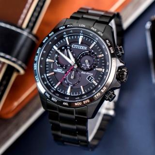 【CITIZEN 星辰】Eco-Drive 宇宙探索電波光動能腕錶/黑(CB5835-83E)