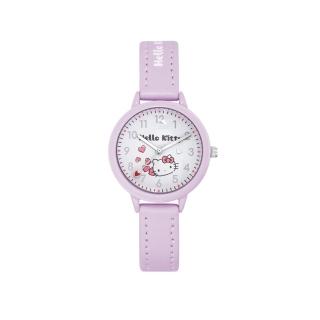【HELLO KITTY】凱蒂貓粉嫩簡約造型手錶(白/淺紫 KT072LVWV)