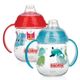 【Nuby】晶透學飲杯鴨嘴270ml(2款任選)