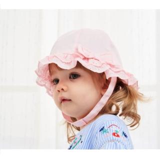 【Kidself】歐美原創設計-女童雷絲花邊春夏公主盆帽(童帽)