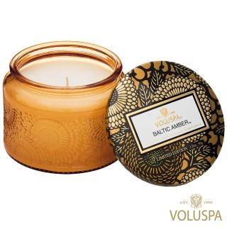 【美國 VOLUSPA】波羅的海琥珀 浮雕玻璃罐 90g香氛蠟燭(Baltic Amber)