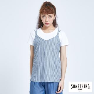 【SOMETHING】涼夏細帶背心-女款(漂淺藍)