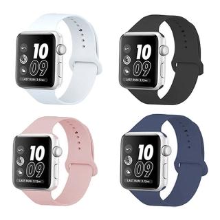【kingkong】Apple Watch 1/2/3/4/5/6/SE純色硅膠 運動型錶帶腕帶(iWatch替換錶帶)