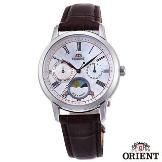 【ORIENT 東方錶】珍愛絮語日月相藍寶石石英女錶-貝面x34.5mm(RA-KA0005A00B)