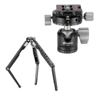 【Leofoto 徠圖】MT-03+LH-25鋁合金蜘蛛桌面迷你兩節三檔攝影三腳架(彩宣總代理)