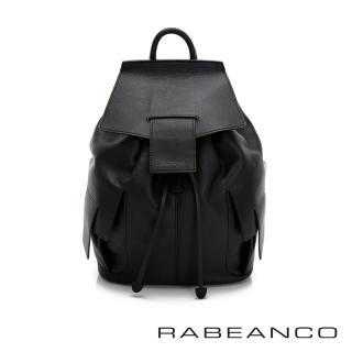 【RABEANCO】JUUN 經典環扣多瓣式束口後背包(黑色)