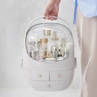 【半島良品】網紅同款分離式防塵防水化妝品收納盒-雙開(化妝品收納 防塵 防水 收納好物 收納)