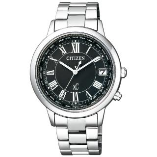 【CITIZEN 星辰】xC 限量低調奢華光動能電波鈦金屬女錶-黑/36mm(CB1100-57E)