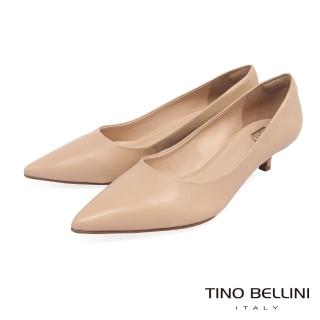 【TINO BELLINI 貝里尼】巴西進口簡約俐落4cmOL低跟鞋VI9050(膚)