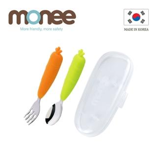 【韓國monee】100%白金矽膠 寶寶智慧不沾桌叉匙組/3款