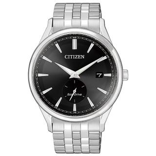 【CITIZEN 星辰】光動能 低調沉穩小秒針時尚男錶-黑x銀/40mm(BV1119-81E)