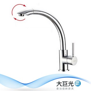 【大巨光】日本陶瓷心鵝頸廚房檯面單槍水龍頭(KD-038-1)