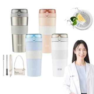 【IKUK艾可】真陶瓷保溫杯-第二代大Q彈蓋保溫杯800ml(吸管杯/保溫瓶/冰壩杯/大容量保冰杯/環保杯)