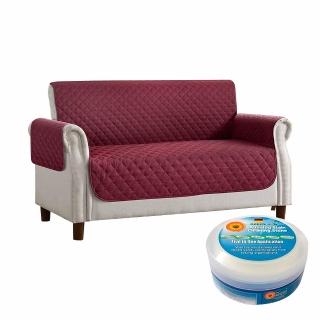 【媽媽咪呀】防犬防貓抓皮沙發保護墊/寵物防水不沾毛隔尿沙發保護套_雙人座(加贈萬用去污膏一罐)