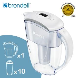 【Brondell】美國邦特爾 純淨濾水壺 （白）＋10入八周長效濾芯
