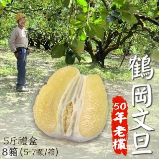 【鶴岡嚴選-中秋禮盒】老欉47年花蓮鶴岡特優文旦5斤禮盒8箱(5-7顆/箱)
