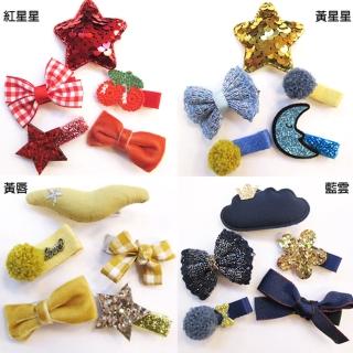 【TDL】韓版兒童髮飾髮夾寶寶髮夾邊夾瀏海夾5件組 42-20012