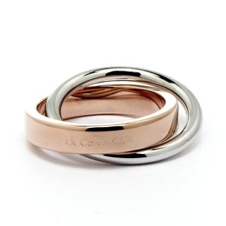 【Calvin Klein】coil雙環式愛戀玫瑰金時尚設計款戒指KJ63BR0101(CK戒指)