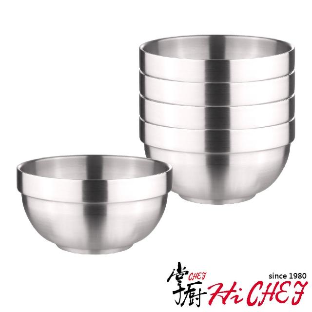 【CHEF 掌廚】316不鏽鋼 雙層隔熱碗(5入組 SUS316)