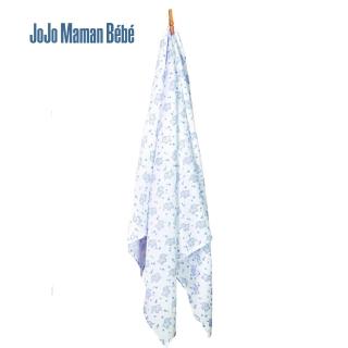 【JoJo Maman BeBe】100%純棉多功能包巾/小薄被/拍嗝巾/120*120cm_藍色(JJD3745B)