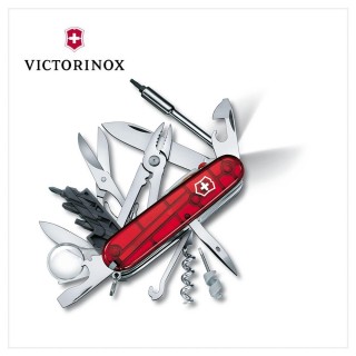 【VICTORINOX 瑞士維氏】36用瑞士刀/透紅(1.7925.T)